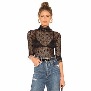 Free People Sweet Memories Turtleneck in Black